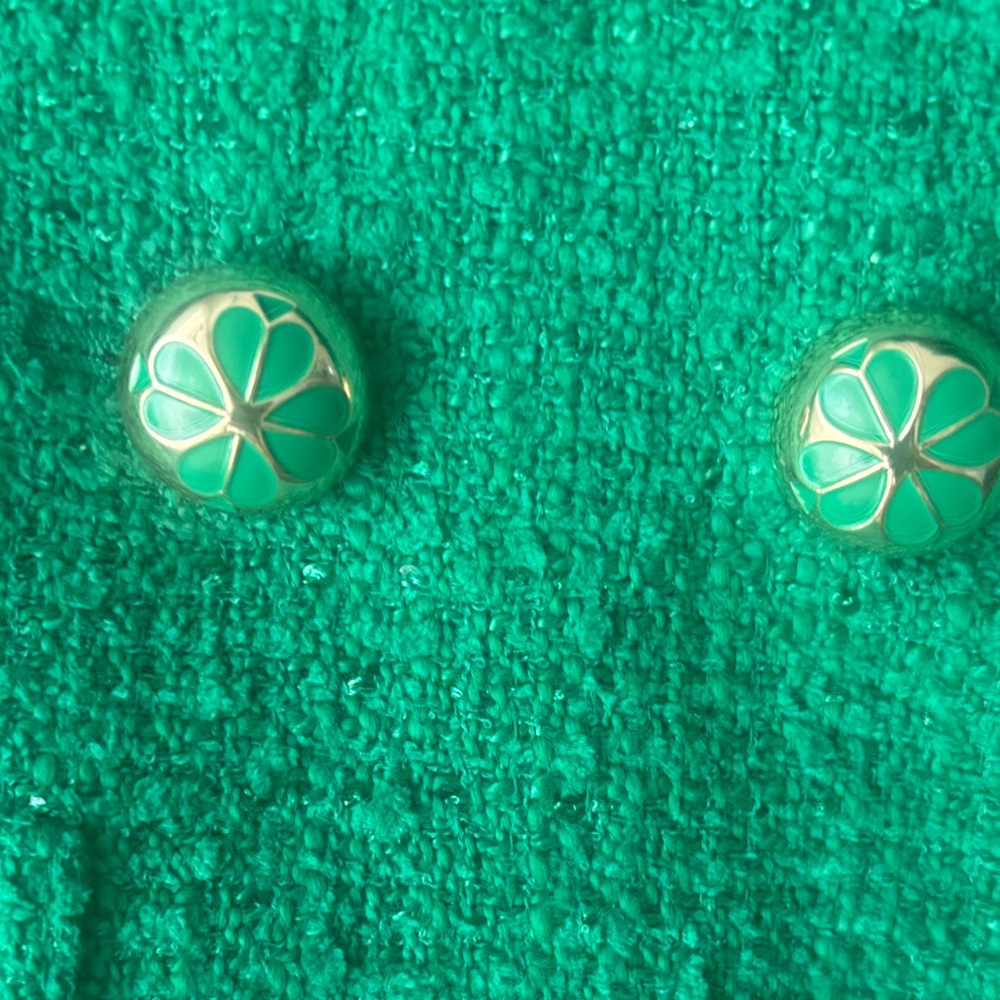 Kate Spade Vibrant Green Tweed Blazer. Perfect for St Patrick’s Party! - Picture 4 of 9